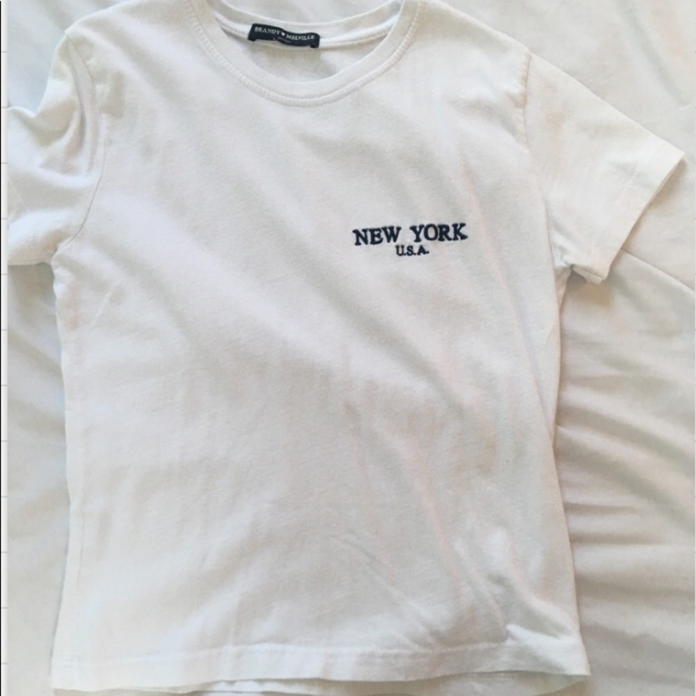 embroidered new york brandy melville shirt